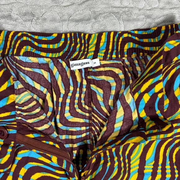 Gimaguas Zebra Disco Pants Womens Small Brown Retro Flare 70s Dopamine Comfort - Picture 5 of 7